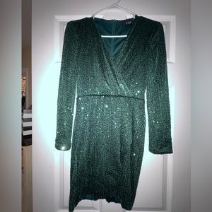 Emerald green sequin dress